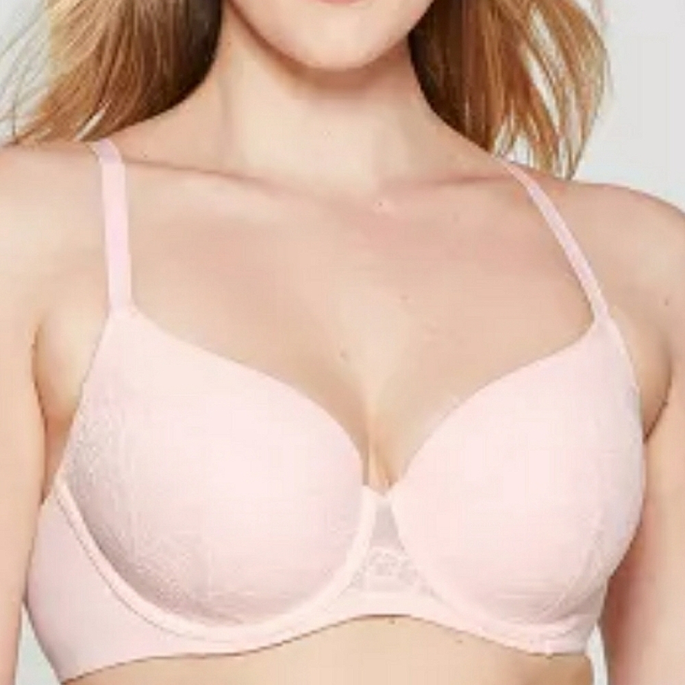 Auden™ Icon Full Coverage Lightly Lined Bra with Lace - Casual Pink Size 36C